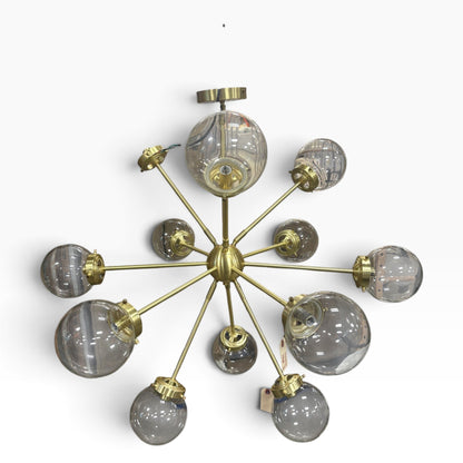 GDM Habitat for Humanity ReStore Brass Sputnik Chandelier