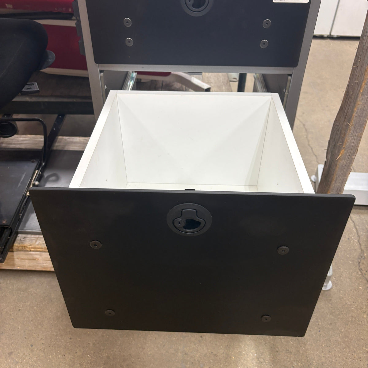 Mobile Desk and Chair Set - second pedestal drawer open