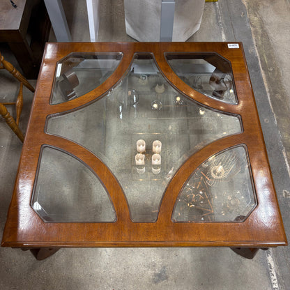 Square Glass-Inset CoffeeTable