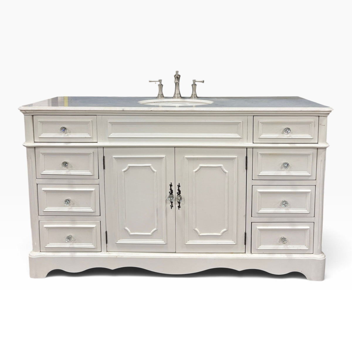 60 in White Vanity Set