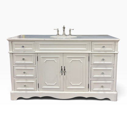 60 in White Vanity Set