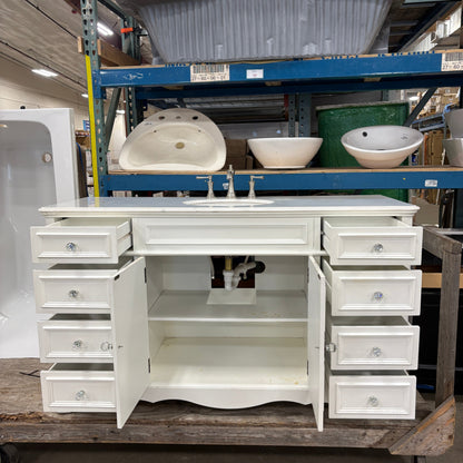 60 in White Vanity Set