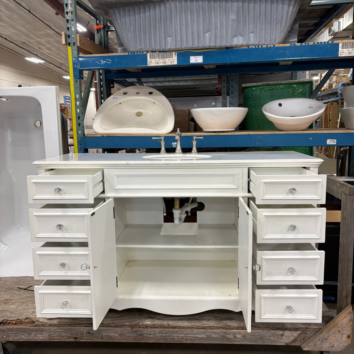 60 in White Vanity Set
