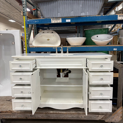 60 in White Vanity Set