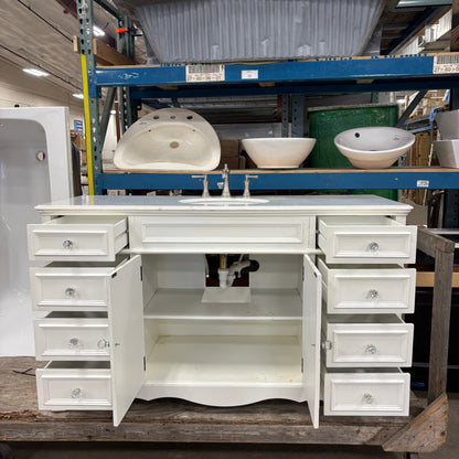 60 in White Vanity Set