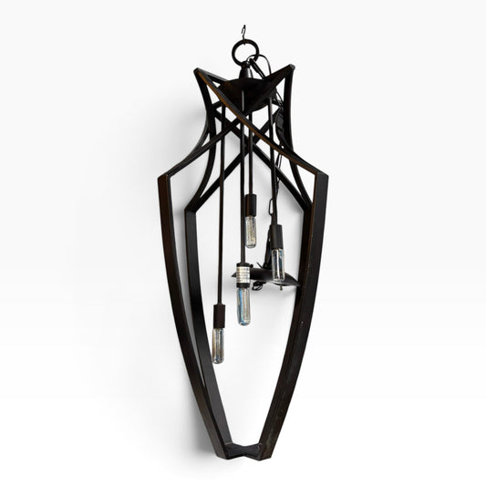 3 Light Bronze Cage Lantern