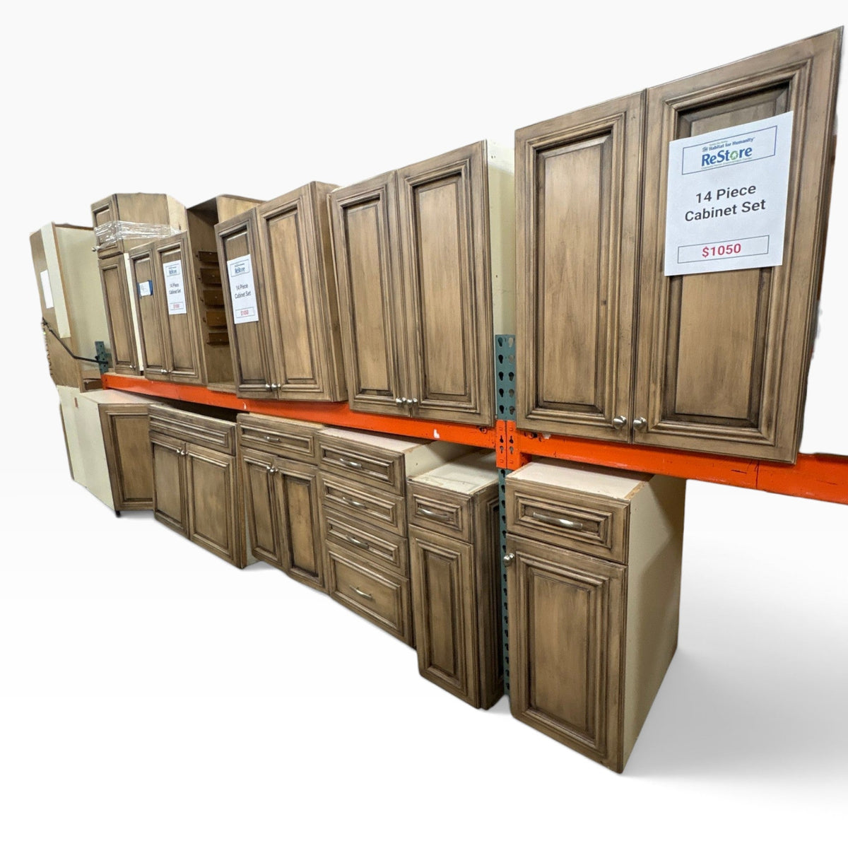 14 Pc Glazed Cabinet Set