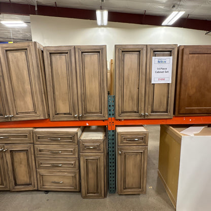 14 Pc Glazed Cabinet Set
