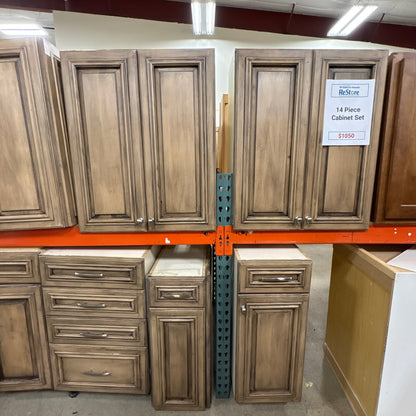 14 Pc Glazed Cabinet Set