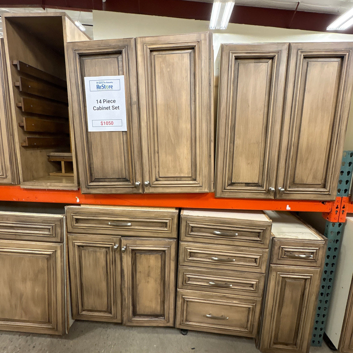 14 Pc Glazed Cabinet Set