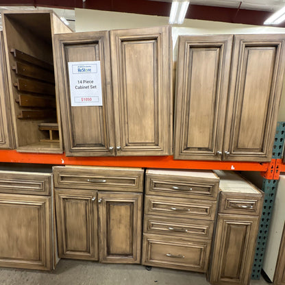 14 Pc Glazed Cabinet Set