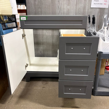 30 in Gray Vanity Base