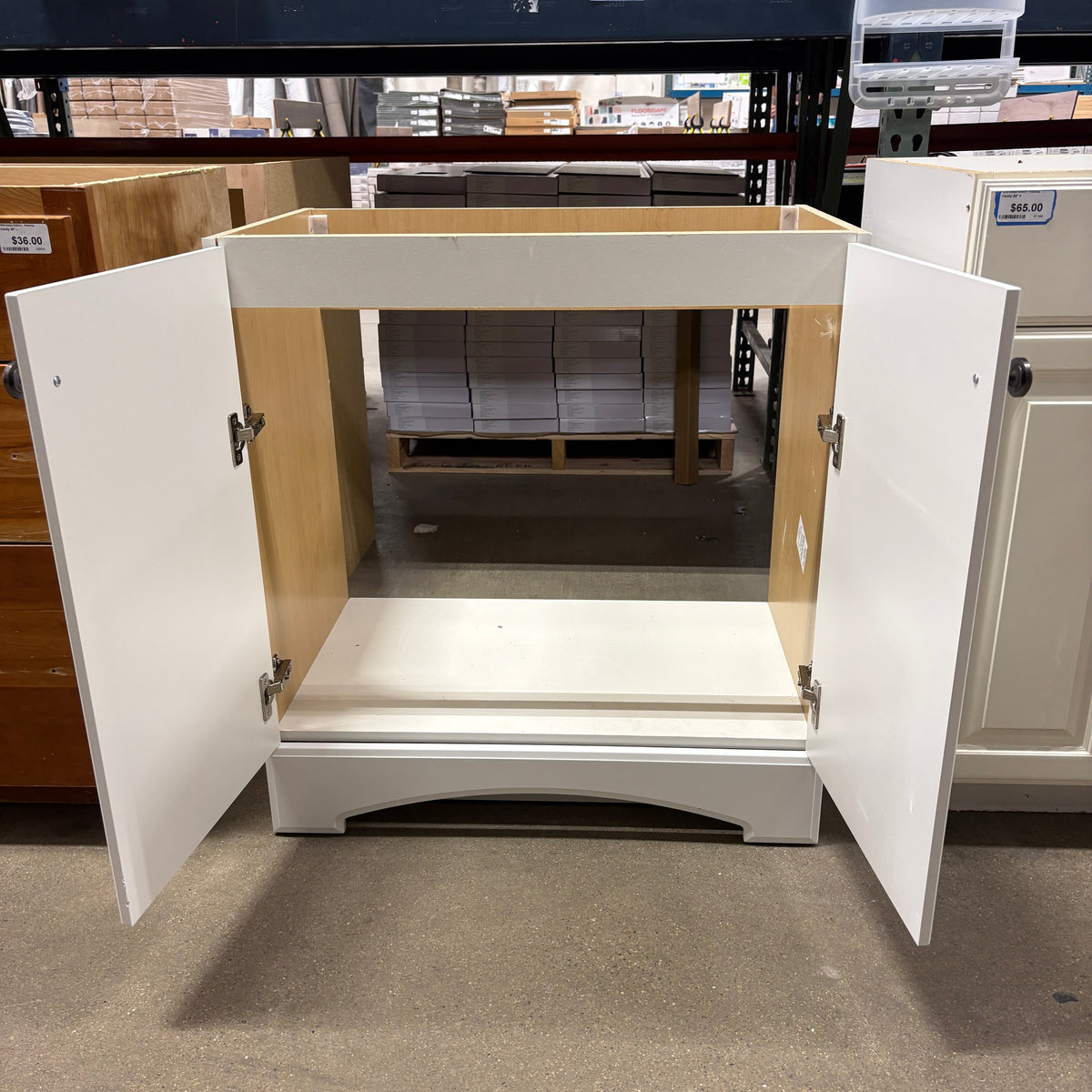 30 in White Vanity Base