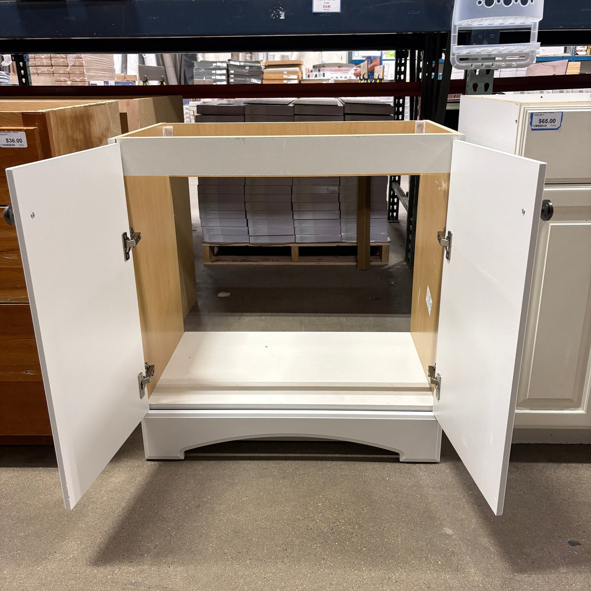 30 in White Vanity Base