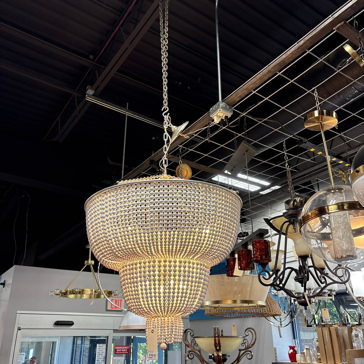 2 Tier Beaded Chandelier