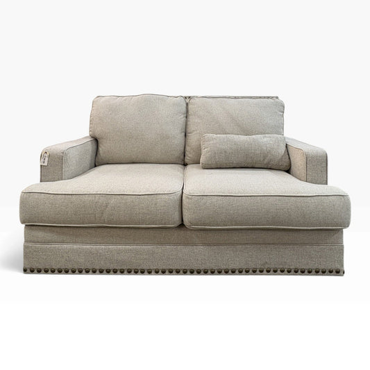 Oatmeal Nailhead Loveseat FALSE location-set