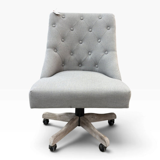 Gray Tufted Swivel Desk Chair FALSE location-set
