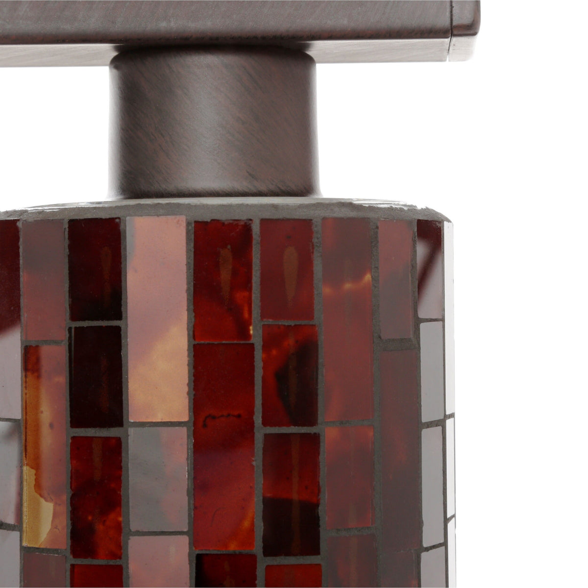 EGLO Troya 3-Light Antique Brown Linear Island Pendant with Mosaic Glass Shades
