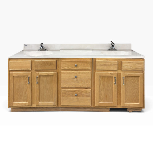 72" Oak Double Bowl Vanity Set FALSE location-set