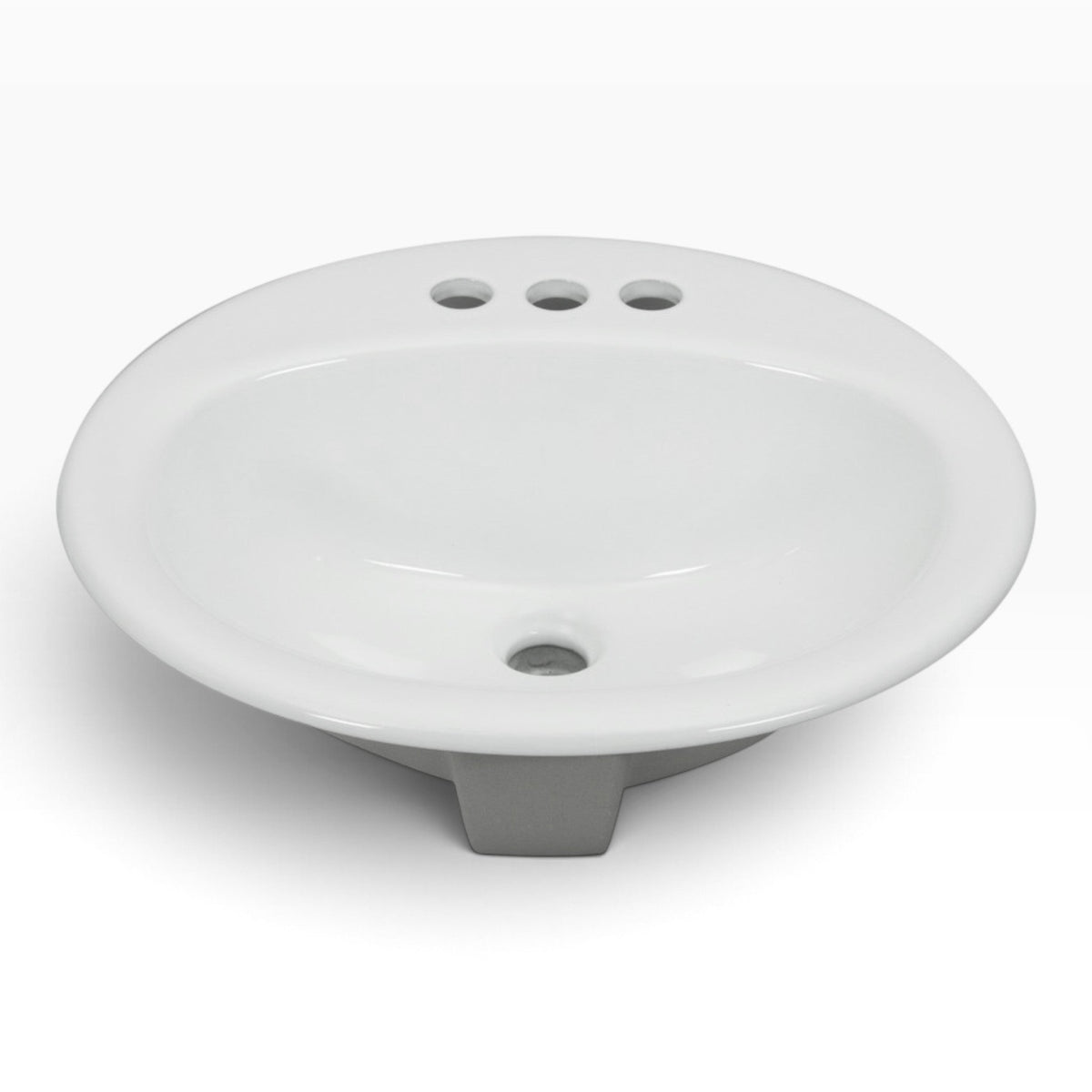 Foremost Dahlin 19 in Round Drop-In Bathroom Sink, White Vitreous China, New in Box