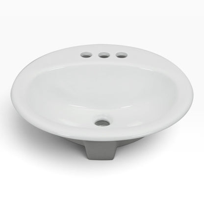 Foremost Dahlin 19 in Round Drop-In Bathroom Sink, White Vitreous China, New in Box