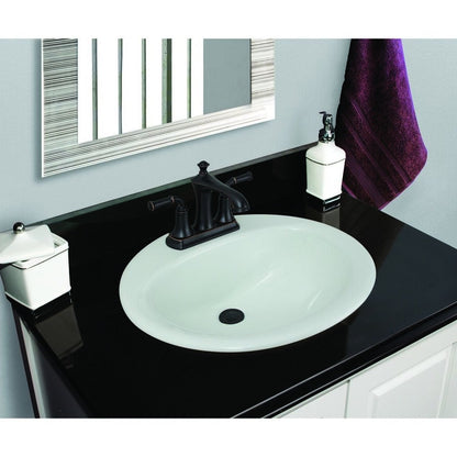 Foremost Dahlin 19 in Round Drop-In Bathroom Sink, White Vitreous China, New in Box