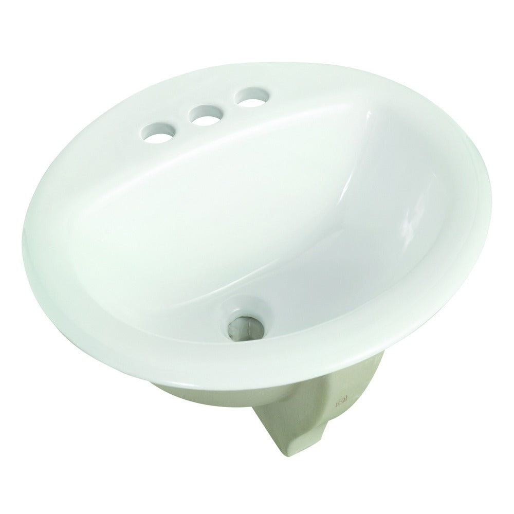 Foremost Dahlin 19 in Round Drop-In Bathroom Sink, White Vitreous China, New in Box