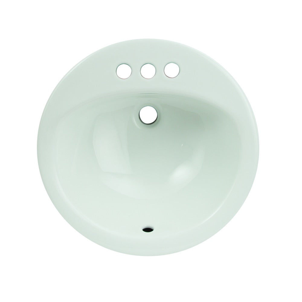 Foremost Dahlin 19 in Round Drop-In Bathroom Sink, White Vitreous China, New in Box