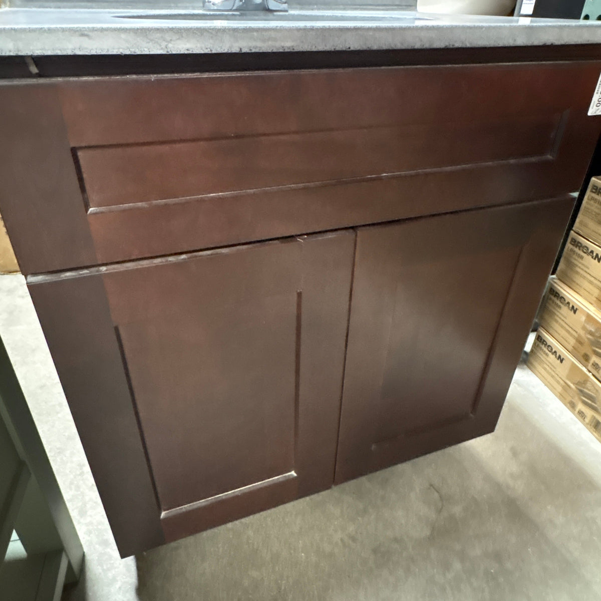 30 in Espresso Shaker 2-Door Bathroom Vanity Base Cabinet
