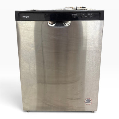 Whirlpool 24 in Built-In Dishwasher, Stainless Steel Front with Black Control Panel