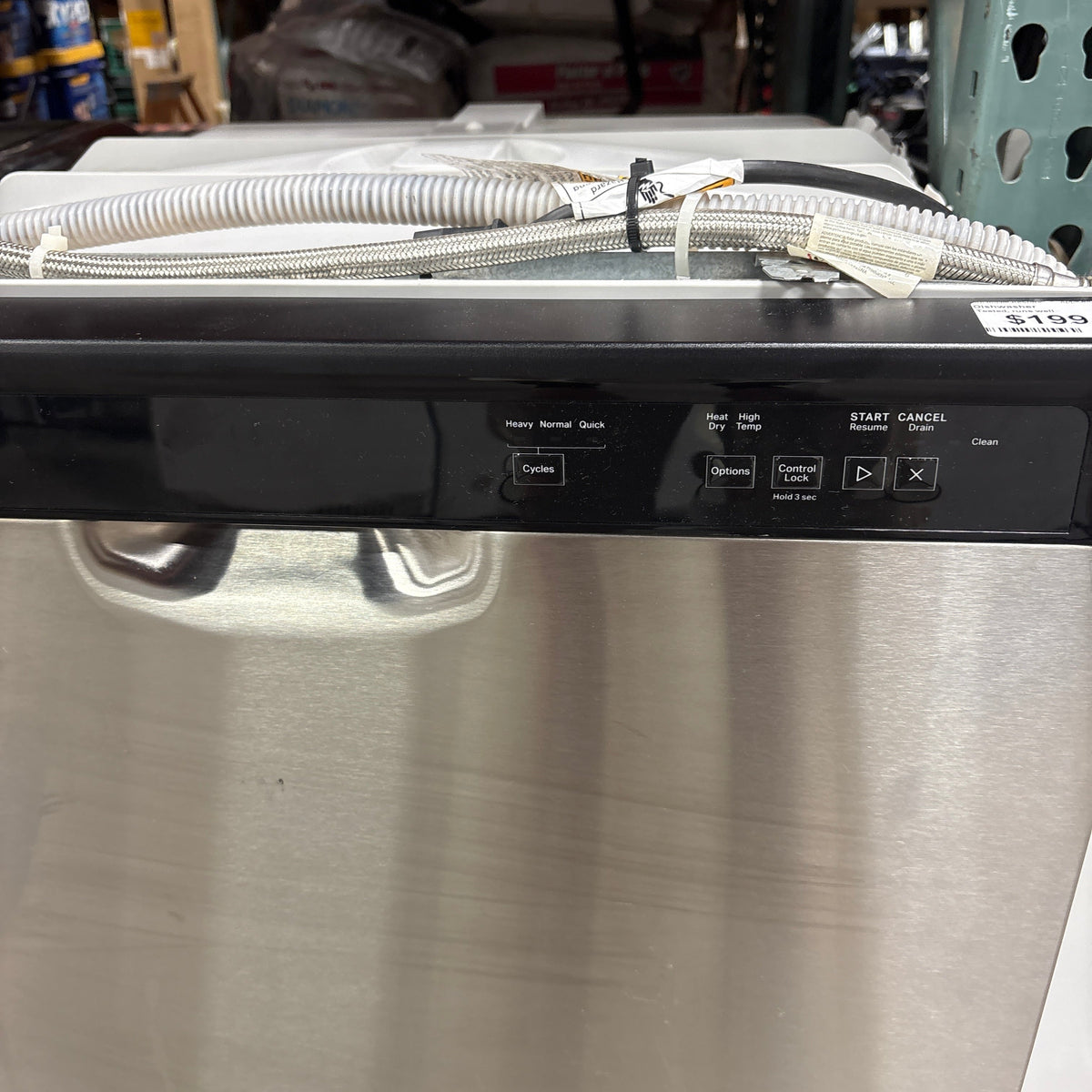 Whirlpool 24 in Built-In Dishwasher, Stainless Steel Front with Black Control Panel