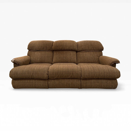 Brown Tweed Reclining Sofa FALSE location-set
