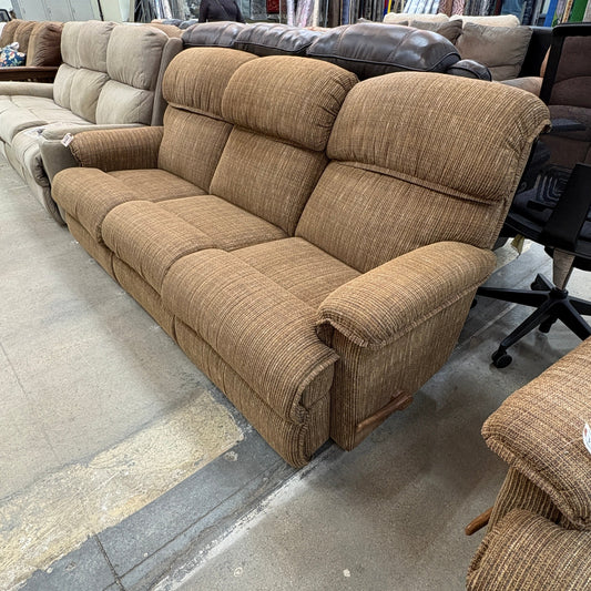 Brown Tweed Reclining Sofa FALSE location-set