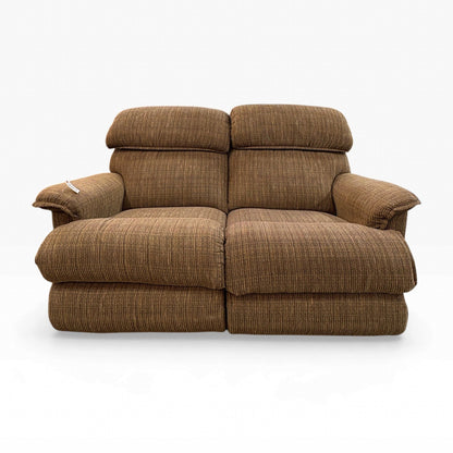 Brown Tweed Reclining Loveseat FALSE location-set