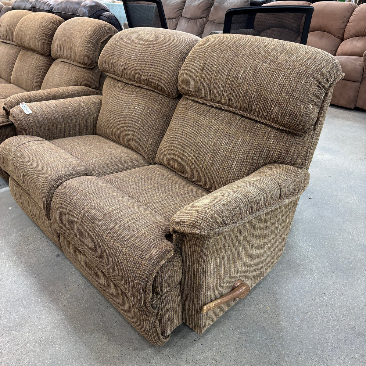 Brown Tweed Reclining Loveseat FALSE location-set
