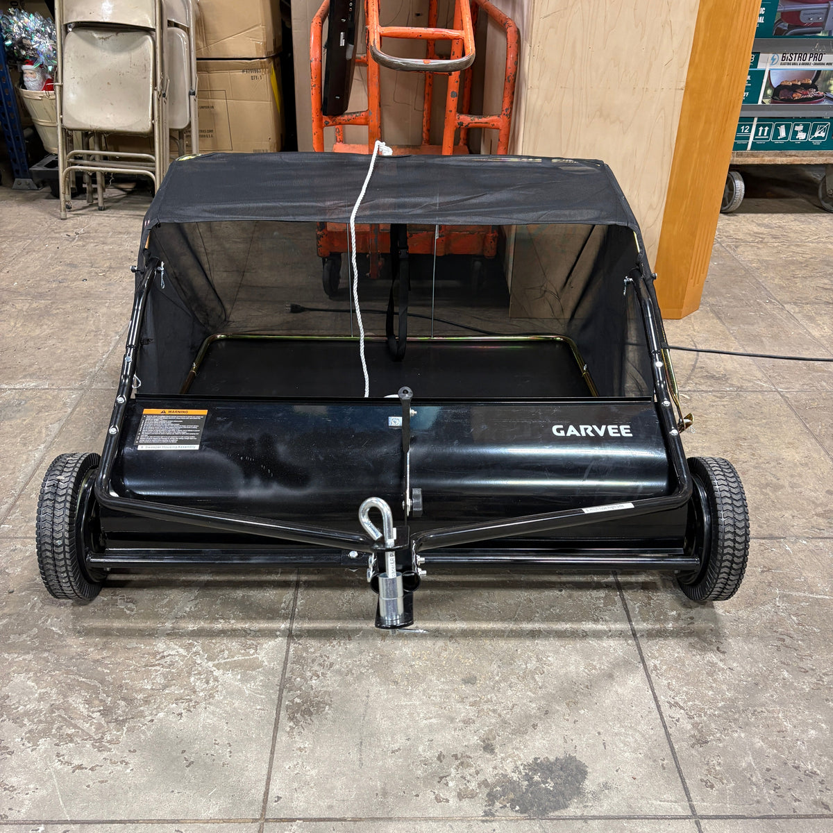 GARVEE Tow-Behind 42 in Lawn Sweeper with Hopper Bag