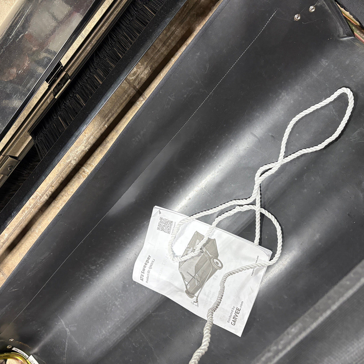 GARVEE Tow-Behind 42 in Lawn Sweeper with Hopper Bag