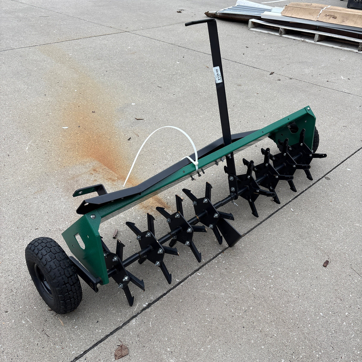 GARVEE Tow-Behind Lawn Aerator/Dethatcher with Slotted Steel Weight Tray