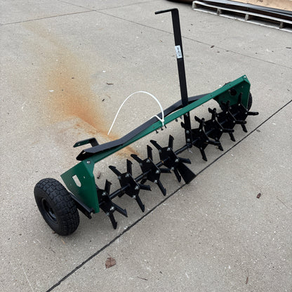 GARVEE Tow-Behind Lawn Aerator/Dethatcher with Slotted Steel Weight Tray
