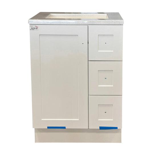 24 in White Vanity with Top