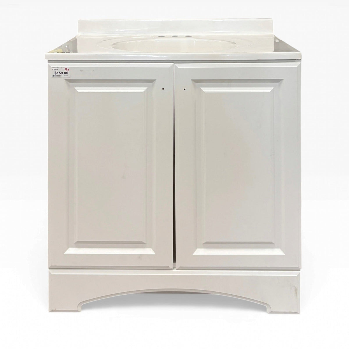 30 in White Vanity with Top