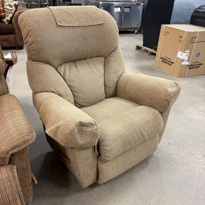 Tan Tweed Rocker Recliner