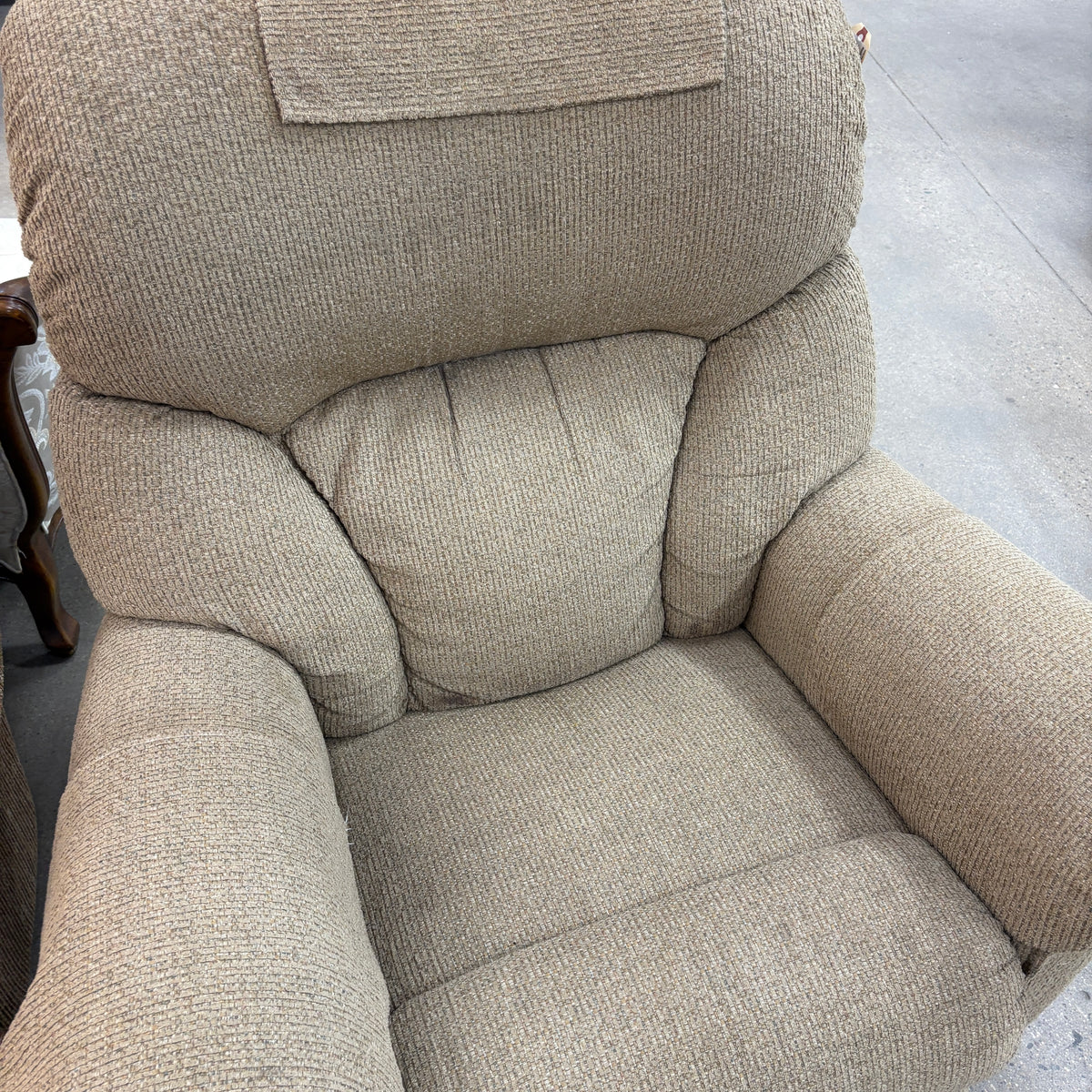 Tan Tweed Rocker Recliner