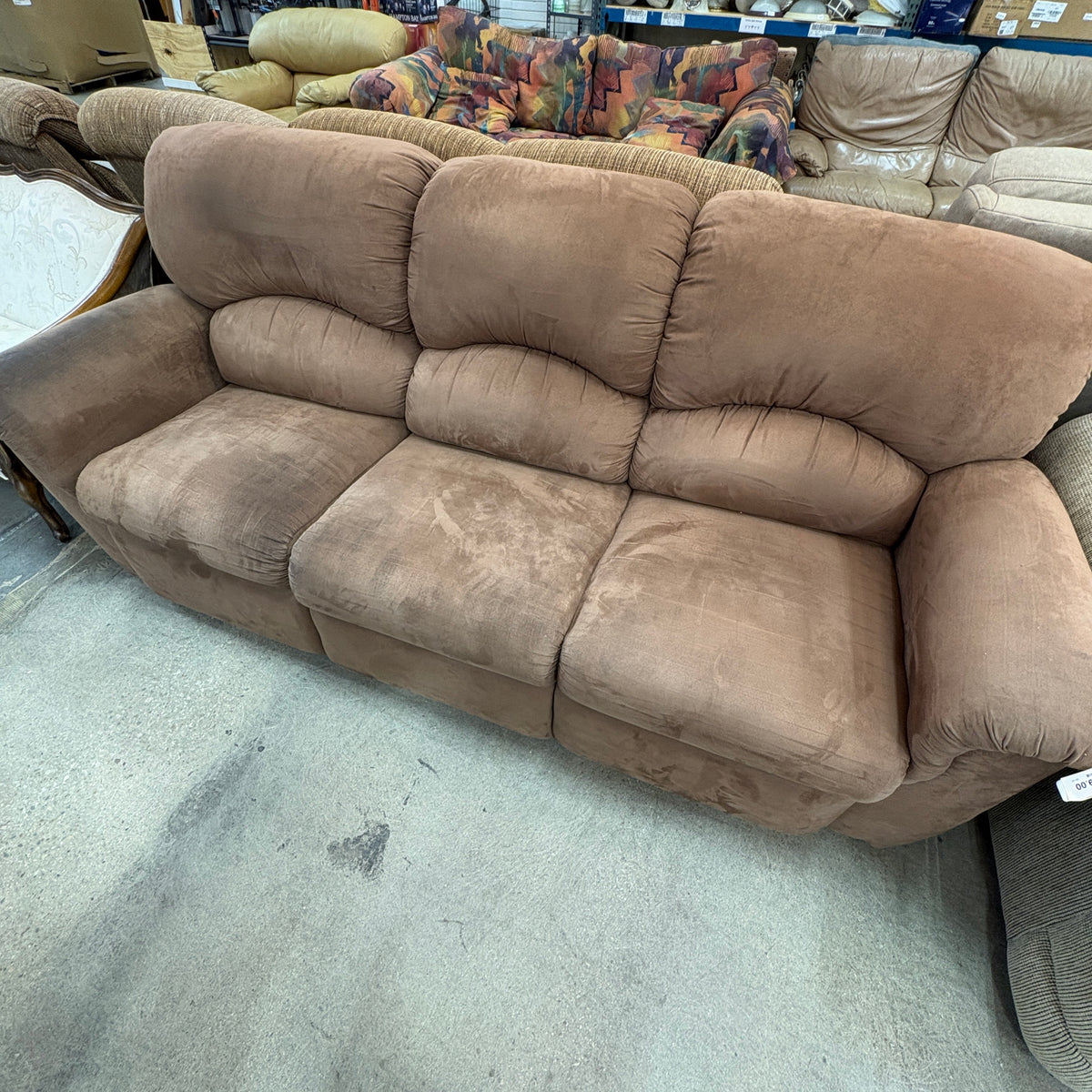 Brown Microfiber Recliner Sofa
