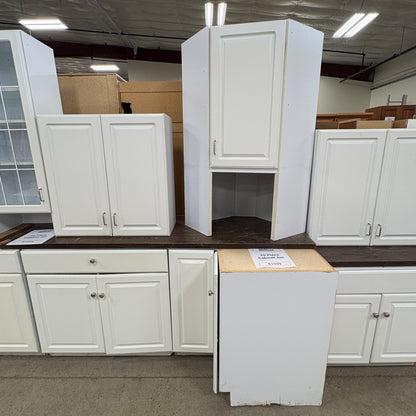 25 Pc White Cabinet Set