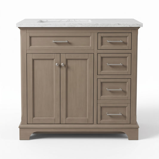 36 in Carrara Marble Vanity