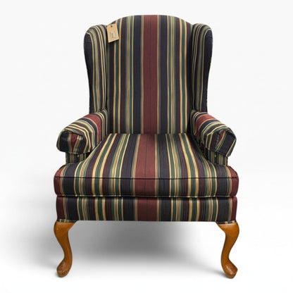 GDM Habitat for Humanity ReStore Striped Wingback Chair