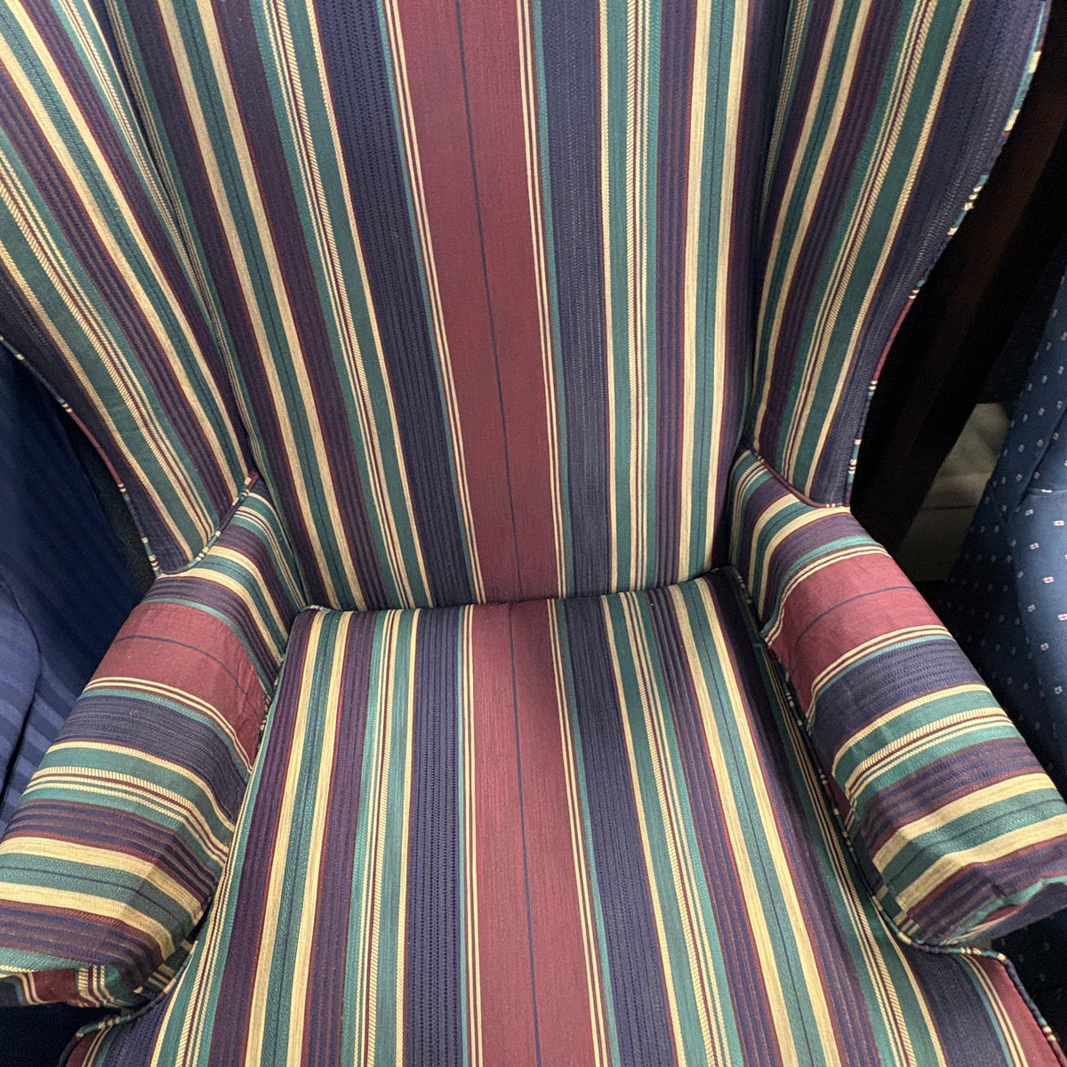 GDM Habitat for Humanity ReStore Striped Wingback Chair