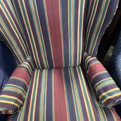 GDM Habitat for Humanity ReStore Striped Wingback Chair