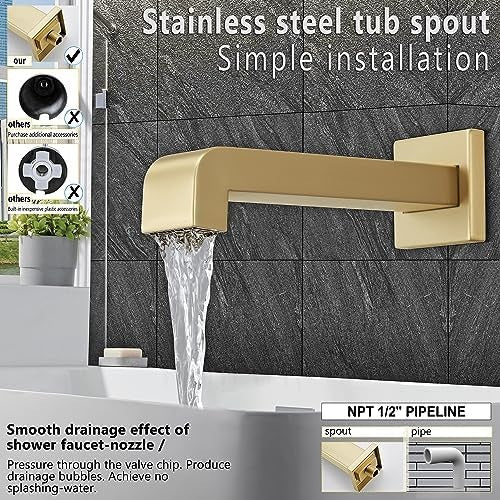 GDM Habitat for Humanity ReStore Brushed Gold Shower Faucet Set